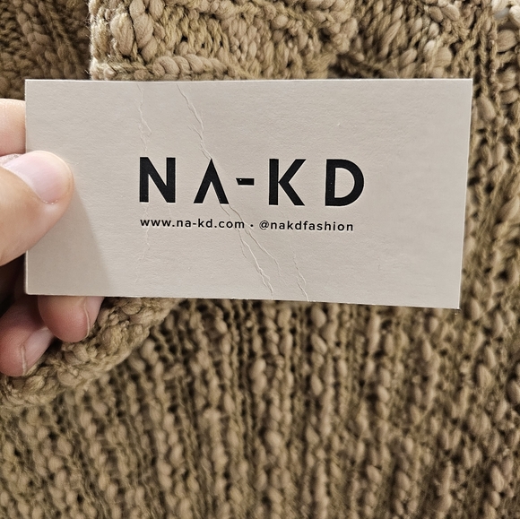 NA-KD Womans Beige L/XL Turtle Neck Sweater Dress - Picture 4 of 9